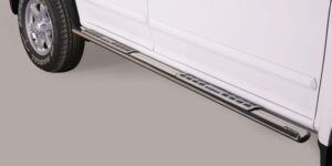 Boční ochranné oválné nerezové nášlapy s hliníkovými prolisy