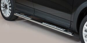 Boční ochranné oválné nerezové nášlapy s hliníkovými prolisy Fiat 500 X 2015
