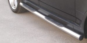 Boční ochranné oválné nerezové nášlapy s plastovými prolisy