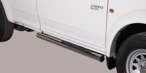 Boční ochranné nerezové nášlapy s plastovými prolisy - tyč