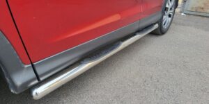 Boční ochranné oválné nerezové nášlapy s plastovými prolisy Honda CRV 2010-2011