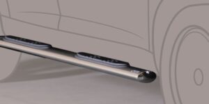 Boční ochranné oválné nerezové nášlapy s plastovými prolisy