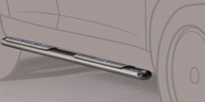 Boční ochranné oválné nerezové nášlapy s hliníkovými prolisy