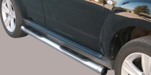 Peugeot 4007 boční ochranné nerezové nášlapy s plastovými prolisy - tyč