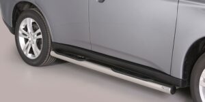 Boční ochranné nerezové nášlapy s plastovými prolisy - tyč