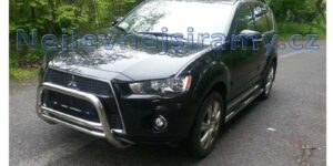 Přední ochranný nerezový rám se dvěma příčkama pro Mitsubishi Outlander od 2010