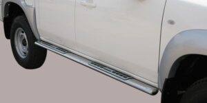 Boční ochranné oválné nerezové nášlapy s hliníkovými prolisy