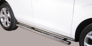 Boční ochranné oválné nerezové nášlapy s hliníkovými prolisy