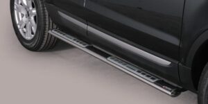 Boční ochranné oválné nerezové nášlapy s hliníkovými prolisy