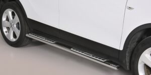 Boční ochranné oválné nerezové nášlapy s hliníkovými prolisy