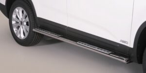 Boční ochranné oválné nerezové nášlapy s hliníkovými prolisy