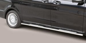 Boční ochranné oválné nerezové nášlapy s hliníkovými prolisy