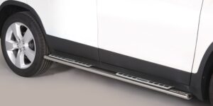 Boční ochranné oválné nerezové nášlapy s hliníkovými prolisy