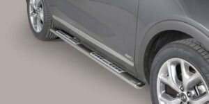 Boční ochranné oválné nerezové nášlapy s hliníkovými prolisy