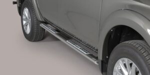 Boční ochranné oválné nerezové nášlapy s hliníkovými prolisy pro Fiat Fullback/Mitsubishi L200