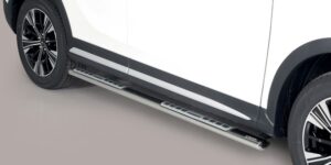 Boční ochranné oválné nerezové nášlapy s hliníkovými prolisy