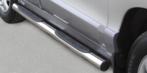 Boční ochranné nerezové nášlapy s plastovými prolisy - tyč