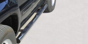 Boční ochranné nerezové nášlapy s plastovými prolisy - tyč