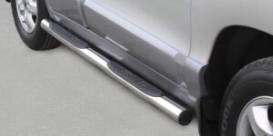 Boční ochranné nerezové nášlapy s plastovými prolisy - tyč