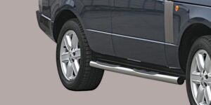 Boční ochranné nerezové nášlapy s plastovými prolisy - tyč