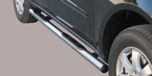 Boční ochranné nerezové nášlapy s plastovými prolisy - tyč