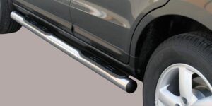 Boční ochranné nerezové nášlapy s plastovými prolisy - tyč