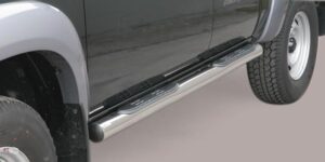 Boční ochranné nerezové nášlapy s plastovými prolisy - tyč