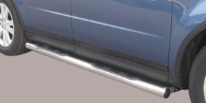 Boční ochranné nerezové nášlapy s plastovými prolisy - tyč