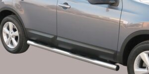 Boční ochranné nerezové nášlapy s plastovými prolisy - tyč