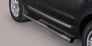 Boční ochranné nerezové nášlapy s plastovými prolisy - tyč