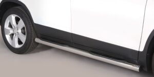 Boční ochranné nerezové nášlapy s plastovými prolisy - tyč