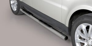 Boční ochranné nerezové nášlapy s plastovými prolisy - tyč