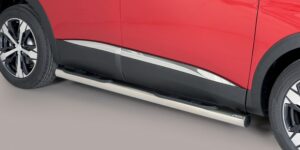 Boční ochranné nerezové nášlapy s plastovými prolisy - tyč