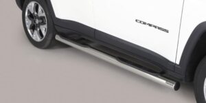 Boční ochranné nerezové nášlapy s plastovými prolisy - tyč