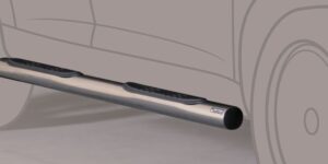 Boční ochranné nerezové nášlapy s plastovými prolisy - tyč