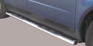 Boční ochranné oválné nerezové nášlapy s plastovými prolisy