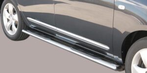 Boční ochranné oválné nerezové nášlapy s plastovými prolisy