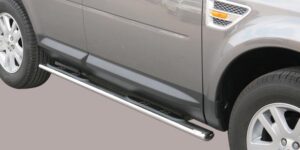 Boční ochranné oválné nerezové nášlapy s plastovými prolisy