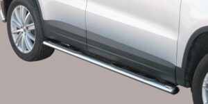 MI Boční ochranné oválné nerezové nášlapy s plastovými prolisy pro Volkswagen Tiguan