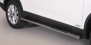 Boční ochranné oválné nerezové nášlapy s plastovými prolisy