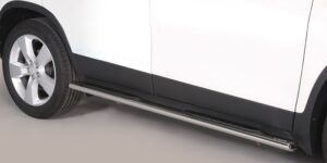 Boční ochranné oválné nerezové nášlapy s plastovými prolisy