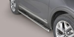 Boční ochranné oválné nerezové nášlapy s plastovými prolisy