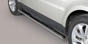 Boční ochranné oválné nerezové nášlapy s plastovými prolisy