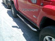 Boční ochranné oválné nerezové nášlapy s plastovými prolisy