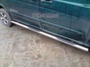 Boční ochranné nerezové nášlapy s plastovými prolisy – tyč