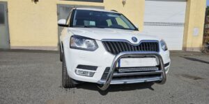 TA Přední ochranný nerezový rám s led přídavným světlem pro Skoda Yeti
