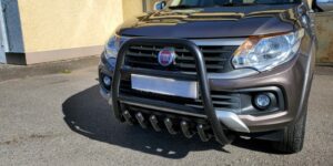 Vysoký přední ochranný nerezový rám se zuby TA Fiat Fullback/Mitsubishi L200