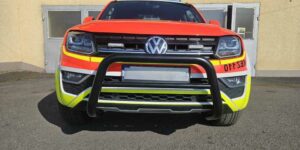 TA Přední ochranný nerezový rám černý průměr 70mm pro Volkswagen Amarok 3.0TDI V6