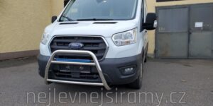 TA Přední vysoký ochranný nerezový rám s led přídavným světlem pro Ford Transit 2019