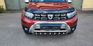 TA Přední ochranný nerezový rám se zuby s led přídavným světlem pro Dacia Duster 2018